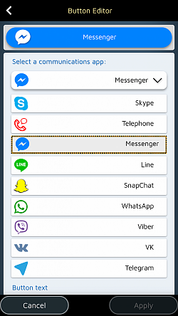 Sukurkite specialius mygtukus „WhatsApp“, „Messenger“, „Line“, „Skype“ ir kt.